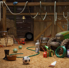 Game interior design, 3d modeling and rendering for a mobile game: Barn and Forge