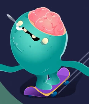 Zombie skateboard 2d animation promo design