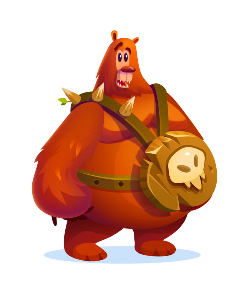 2D Bear Game Character Design