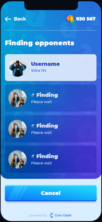 Quiz Whizz Game Mobile UI Design