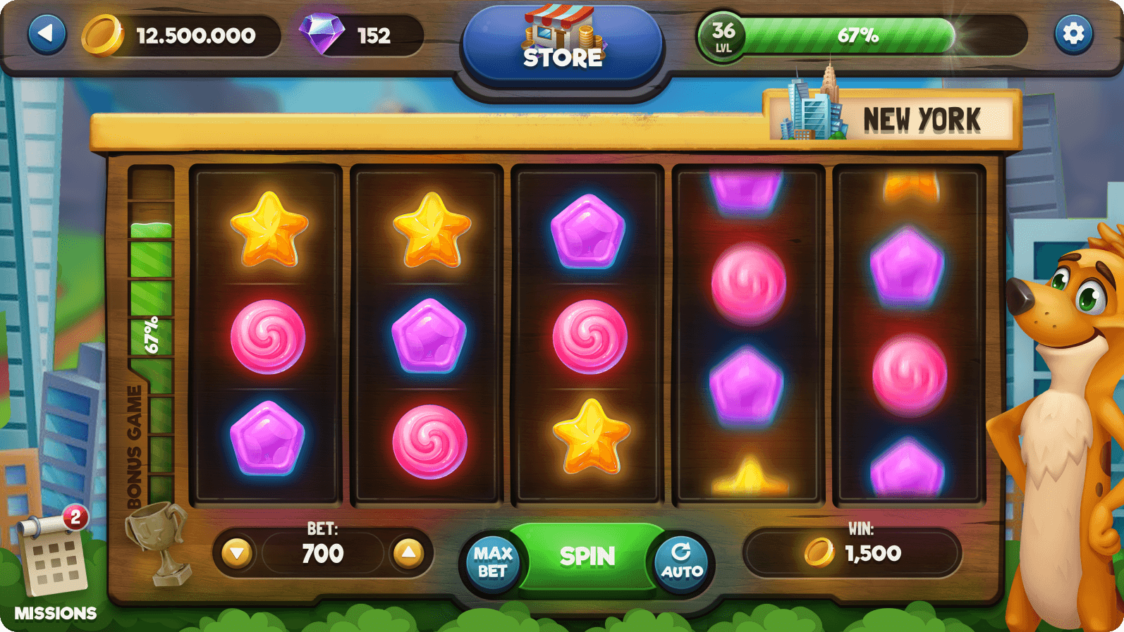 Game assets design for Slots World